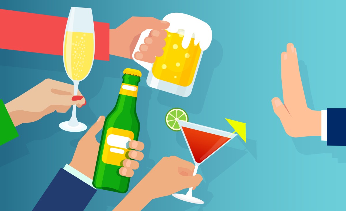 intoleranța la alcool. barbat care refuză alcool
