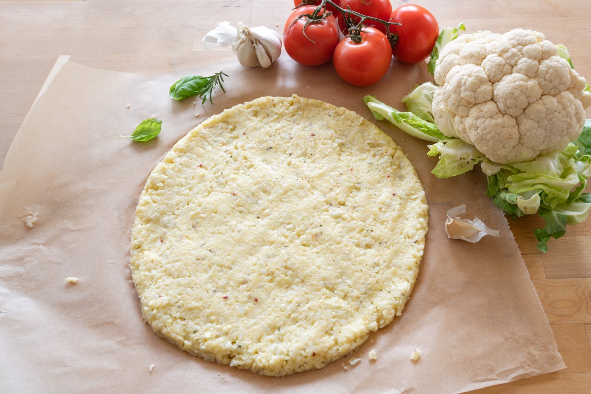 aluat de pizza din conopidă