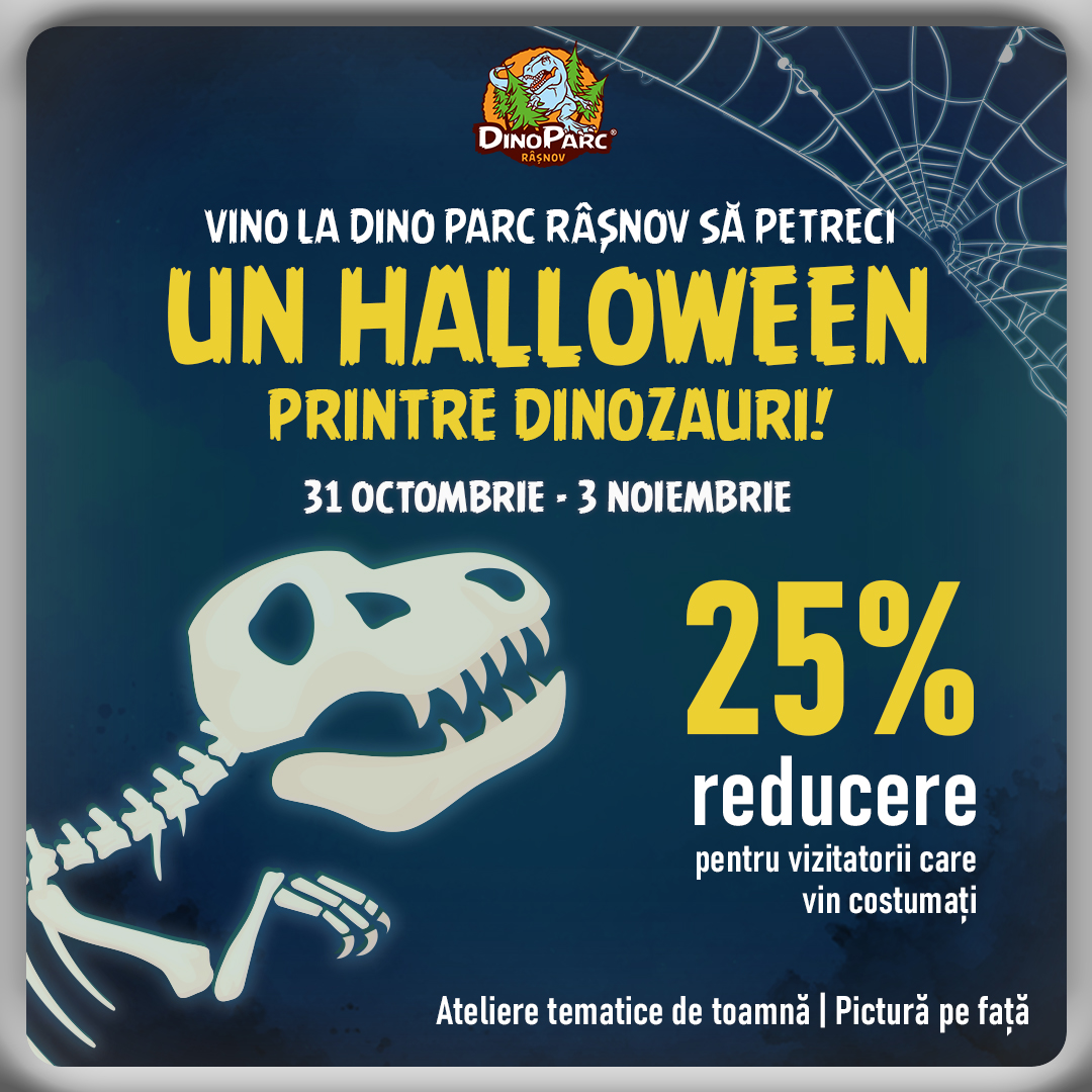 afiș party de halloween la dino park râșnov